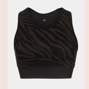 Momenta Racerback Sports Bra Black Zebra Print